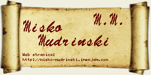 Miško Mudrinski vizit kartica